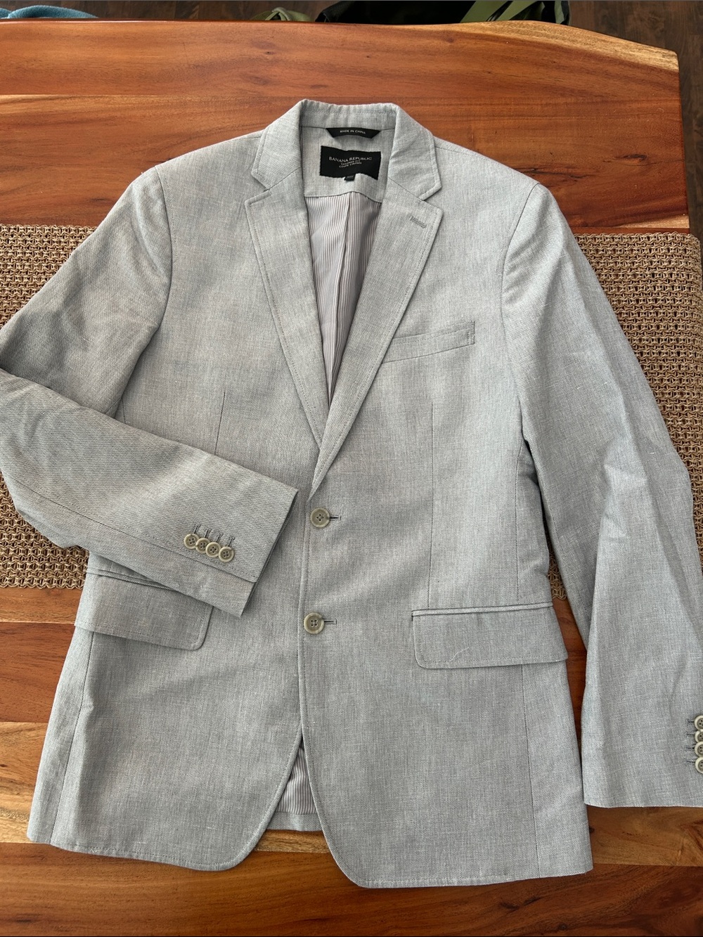 Banana Republic Cotton Linen Blend Two Button Sport Jacket Tailored fit sz 38R/S